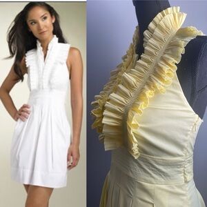 NWT BCBG yellow Ruffle Mini Dress minor flaw